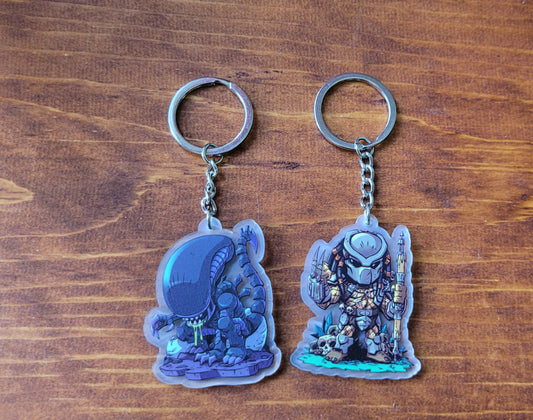 Alien and Predator Themed Keychains