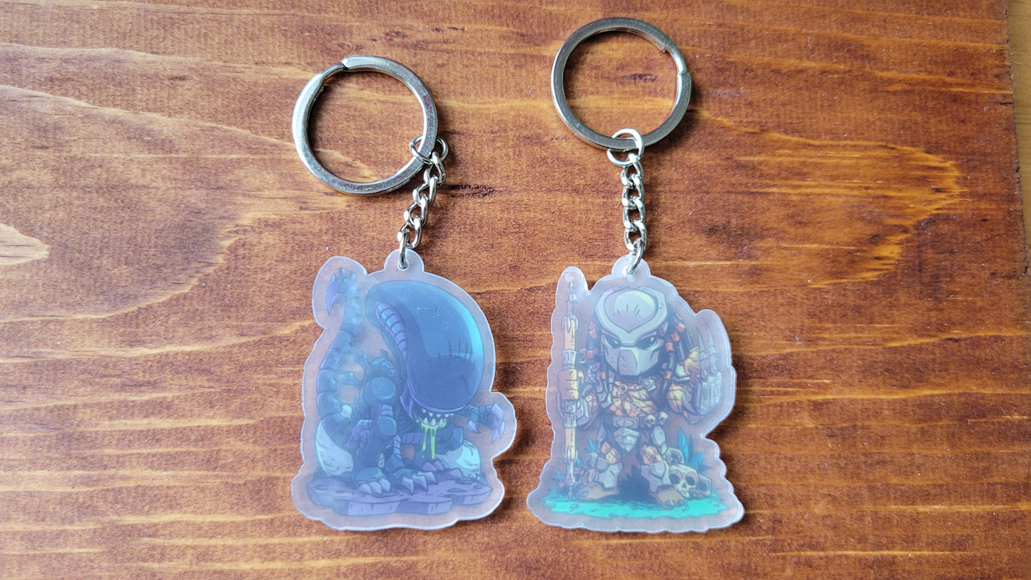 Alien and Predator Themed Keychains