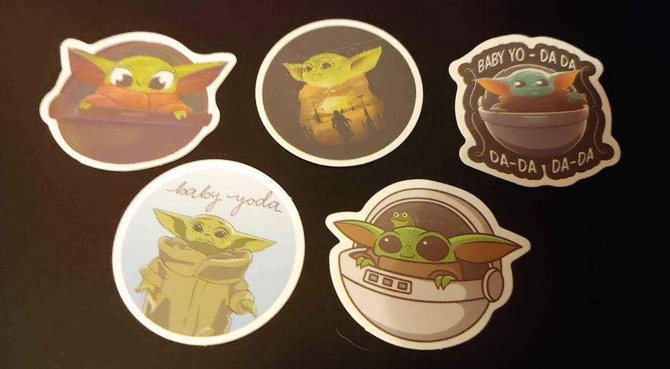 Baby Yoda (Grogu) Themed Stickers