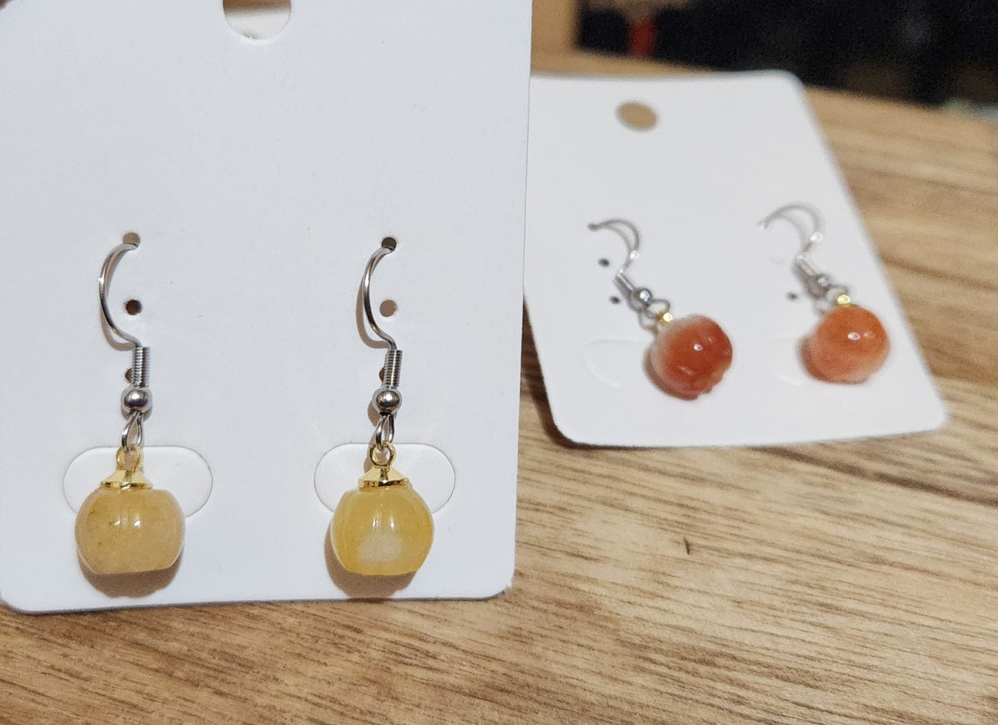 Mini Stone Pumpkin Earrings