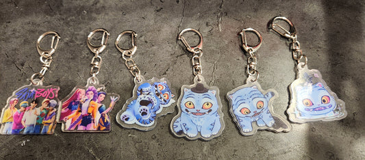 K Pop Demon Hunter Themed Keychains
