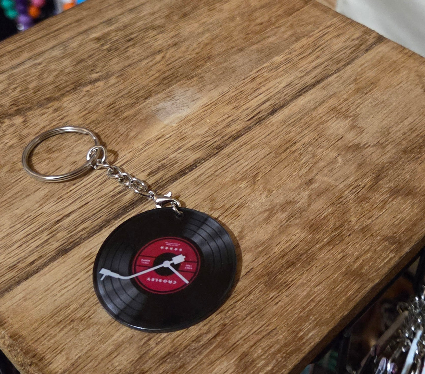 Record Themed Keychain